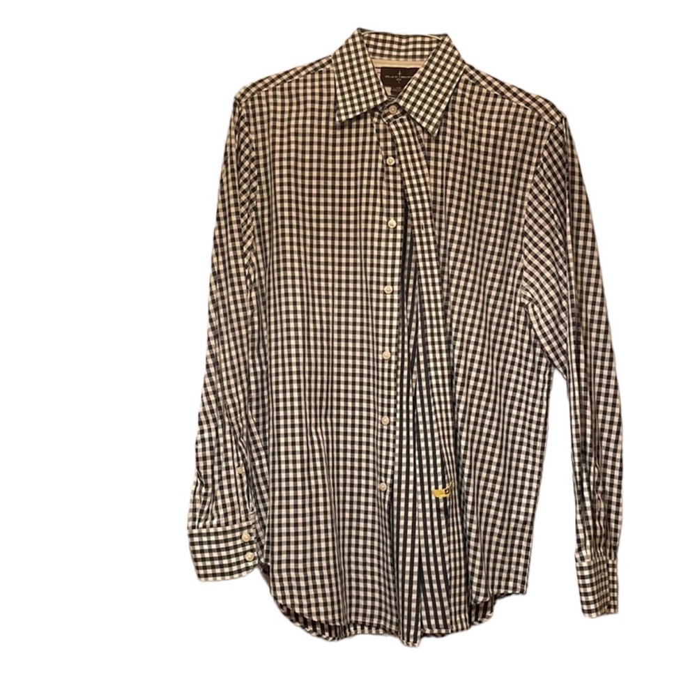 Black & Brown Men’s Navy/White Gingham Shirt. Size L. VGUC
